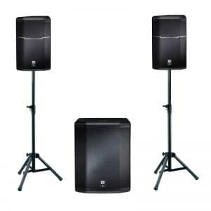 JBL PRX612M + JBL PRX618S (aktyvios+stovai+SUB) 2600W nuoma