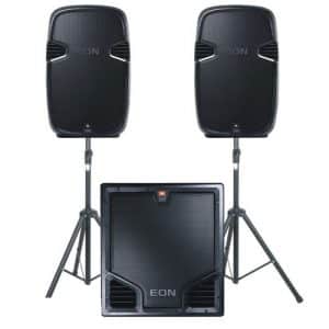 JBL EON 515 + JBL EON518S (aktyvios+stovai+SUB) 1400W nuoma
