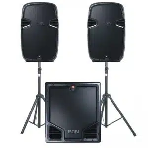JBL EON 515 + JBL EON518S (aktyvios+stovai+SUB) 1400W nuoma