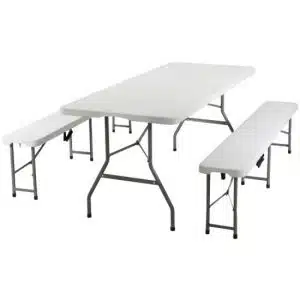Plastikinių lauko baldų komplekto nuoma (180cm)